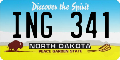 ND license plate ING341