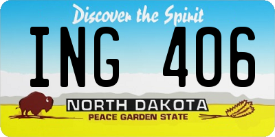 ND license plate ING406