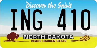 ND license plate ING410