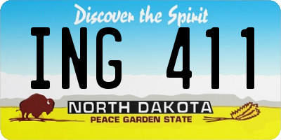 ND license plate ING411