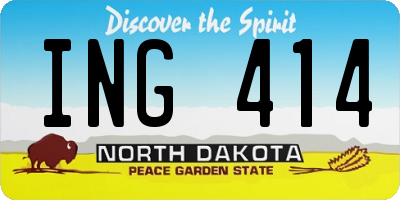 ND license plate ING414
