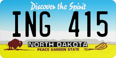 ND license plate ING415