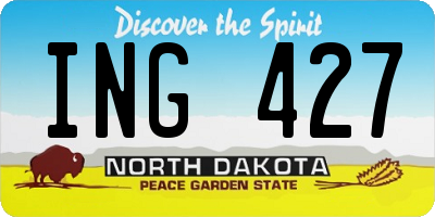 ND license plate ING427