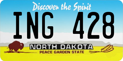 ND license plate ING428