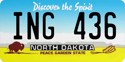 ND license plate ING436