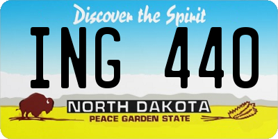 ND license plate ING440