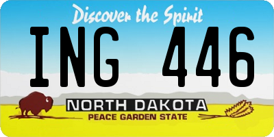 ND license plate ING446