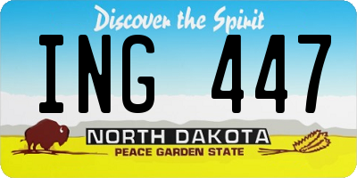 ND license plate ING447