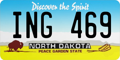 ND license plate ING469
