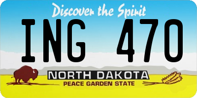 ND license plate ING470