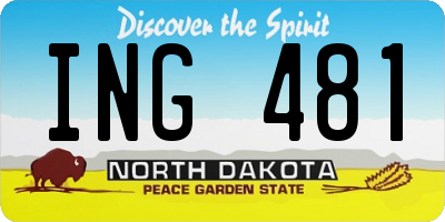 ND license plate ING481