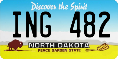 ND license plate ING482