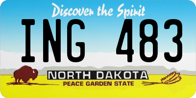 ND license plate ING483