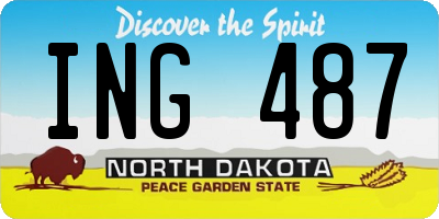 ND license plate ING487