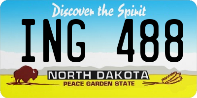 ND license plate ING488