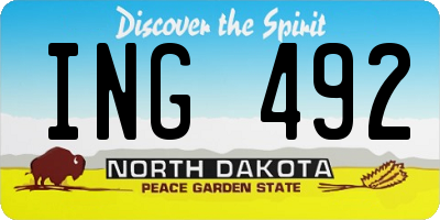 ND license plate ING492