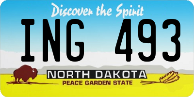 ND license plate ING493