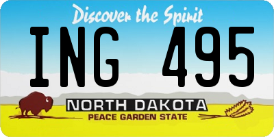 ND license plate ING495