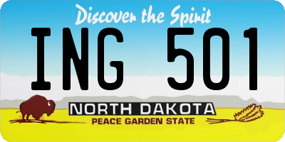 ND license plate ING501