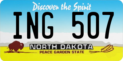 ND license plate ING507