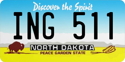 ND license plate ING511