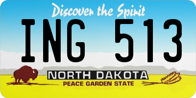 ND license plate ING513