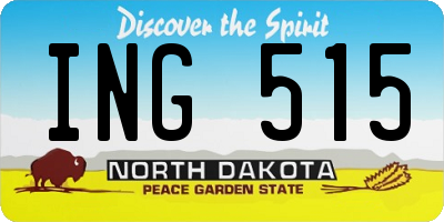 ND license plate ING515