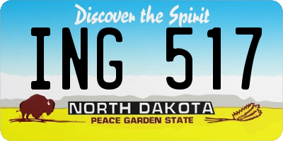 ND license plate ING517