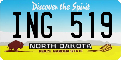 ND license plate ING519