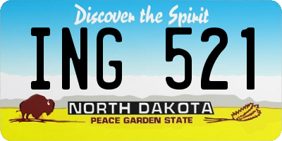 ND license plate ING521