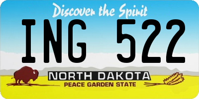 ND license plate ING522