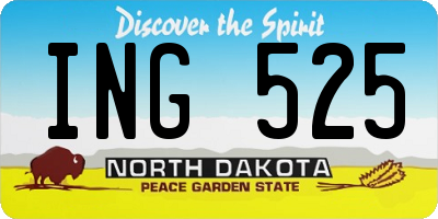 ND license plate ING525