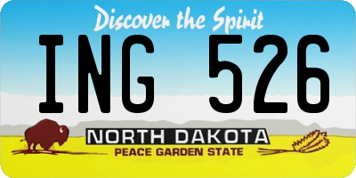 ND license plate ING526
