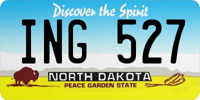 ND license plate ING527