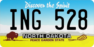 ND license plate ING528