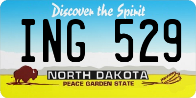 ND license plate ING529