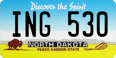 ND license plate ING530