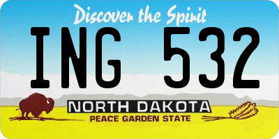 ND license plate ING532