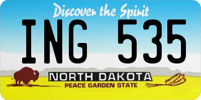 ND license plate ING535