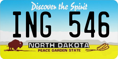 ND license plate ING546