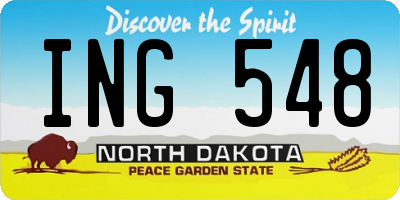 ND license plate ING548