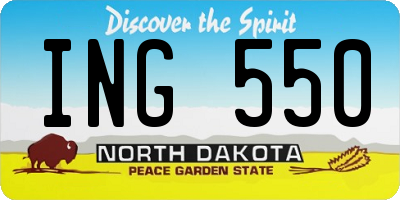 ND license plate ING550