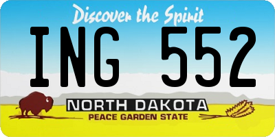 ND license plate ING552