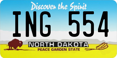 ND license plate ING554