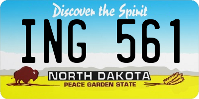 ND license plate ING561