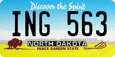 ND license plate ING563