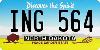 ND license plate ING564