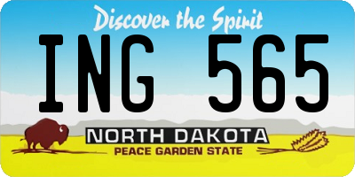 ND license plate ING565