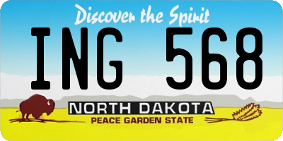 ND license plate ING568