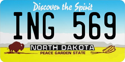 ND license plate ING569